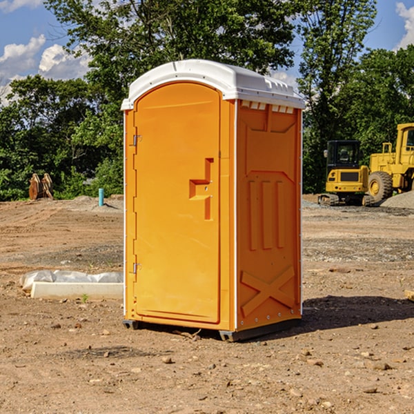 how often are the porta potties cleaned and serviced during a rental period in Chase